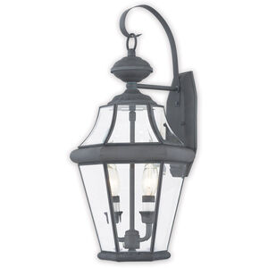 Georgetown 2 Light 21 inch Charcoal Outdoor Wall Lantern