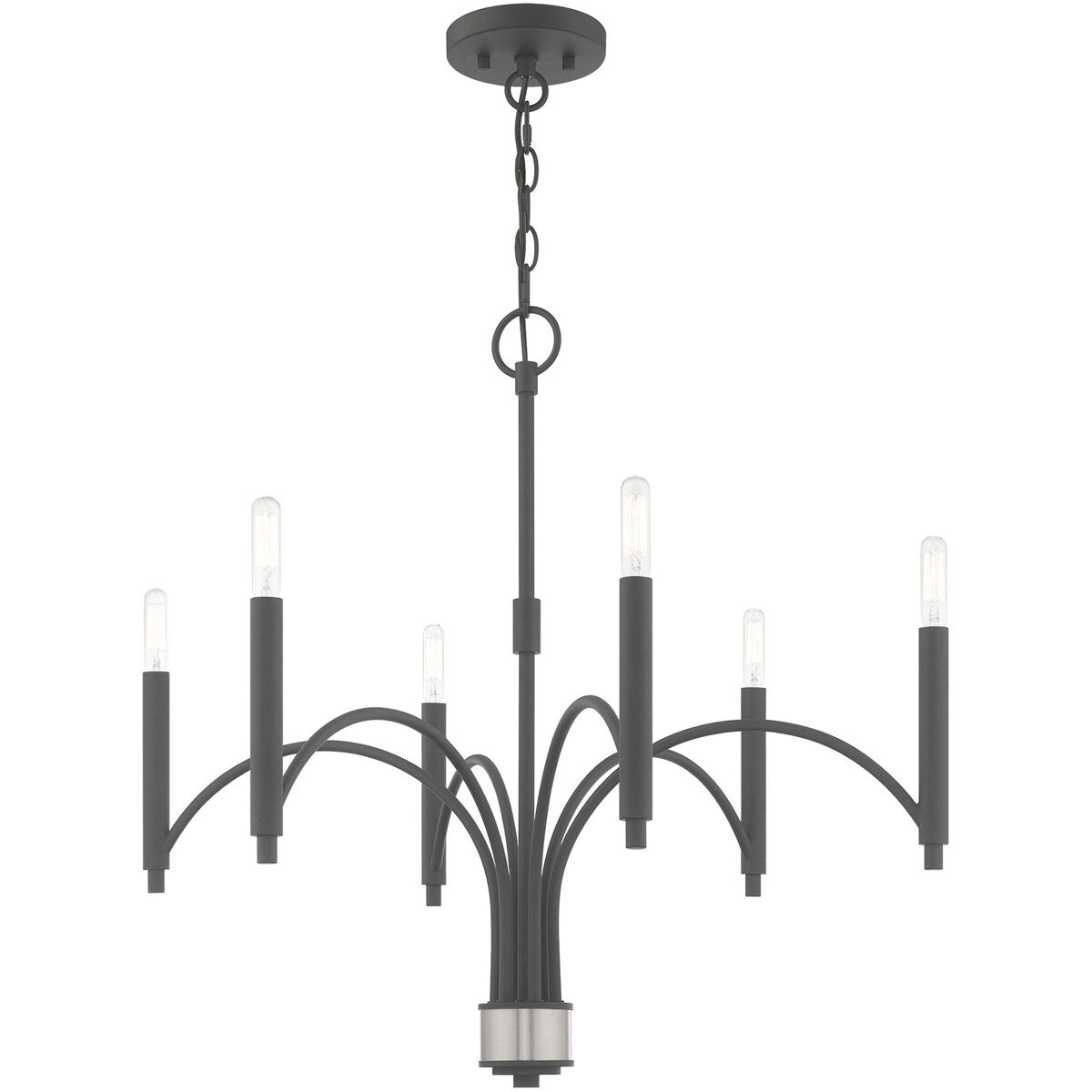 Wisteria 6 Light 26 inch Scandinavian Gray Chandelier Ceiling Light