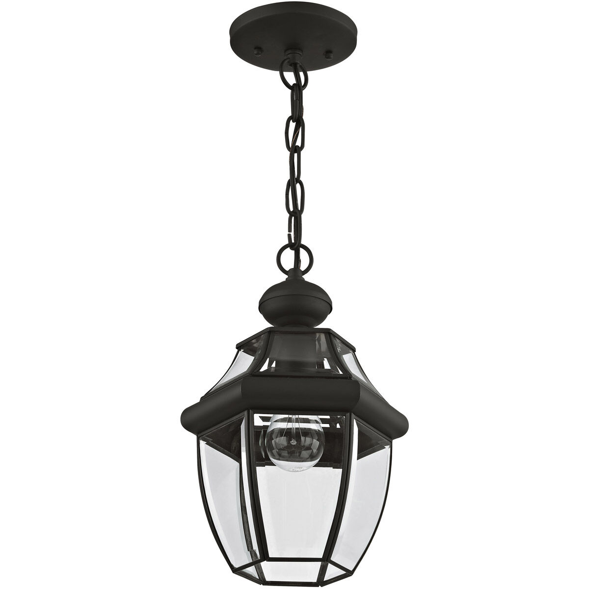 Monterey 1 Light 9 inch Black Outdoor Pendant Lantern 