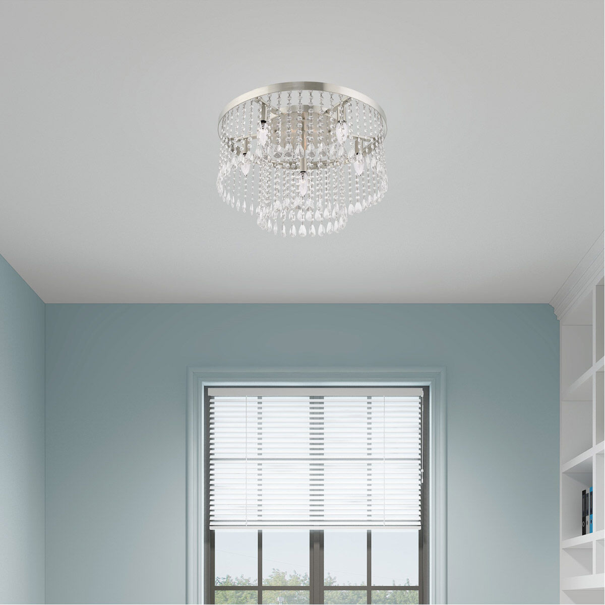 Elizabeth 6 Light 22 inch Brushed Nickel Flush Mount Ceiling Light