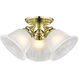 Essex 3 Light 15 inch Polished Brass Semi-Flush Mount Ceiling Light