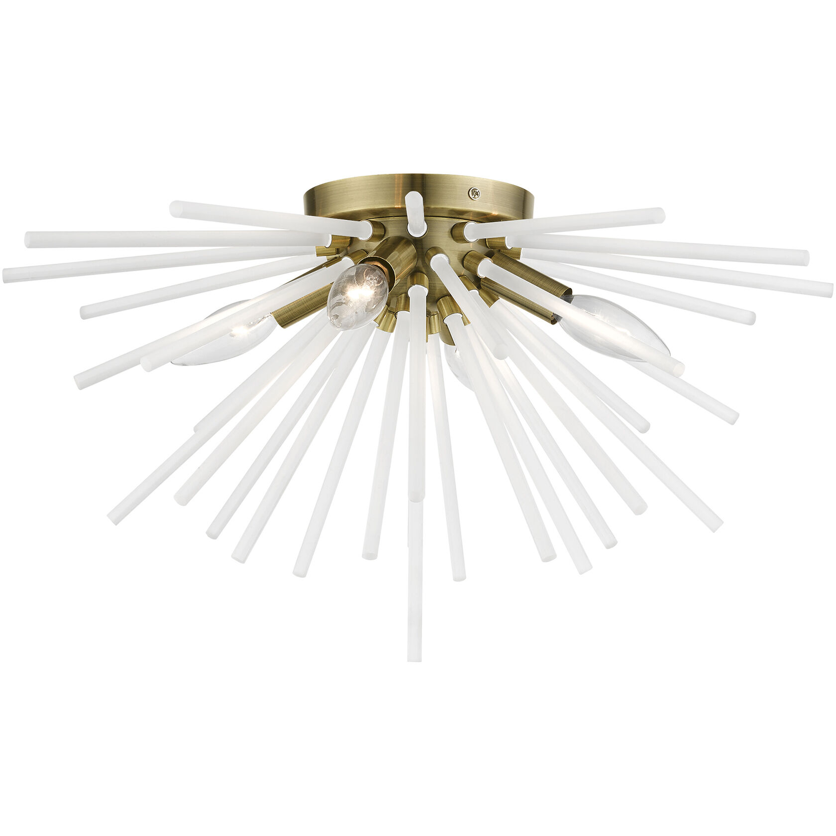 Uptown 4 Light 20 inch Antique Brass Flush Mount Ceiling Light