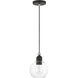 Downtown 1 Light 6.5 inch Black with Brushed Nickel Accents Mini Pendant Ceiling Light, Sphere