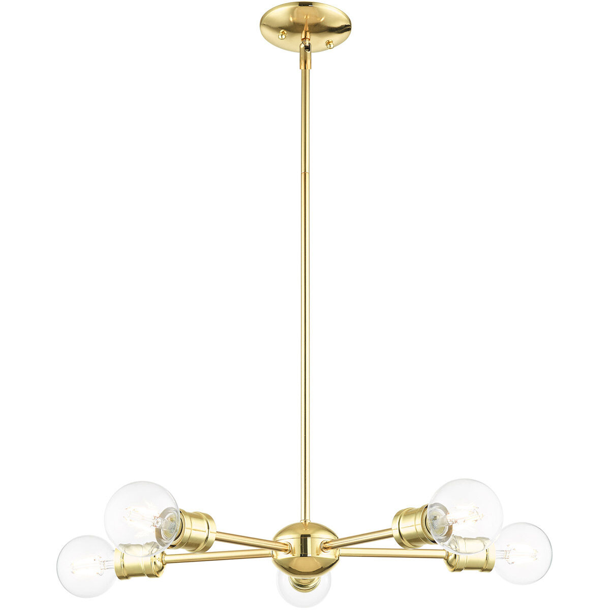 Lansdale 5 Light 19 inch Polished Brass Chandelier Ceiling Light