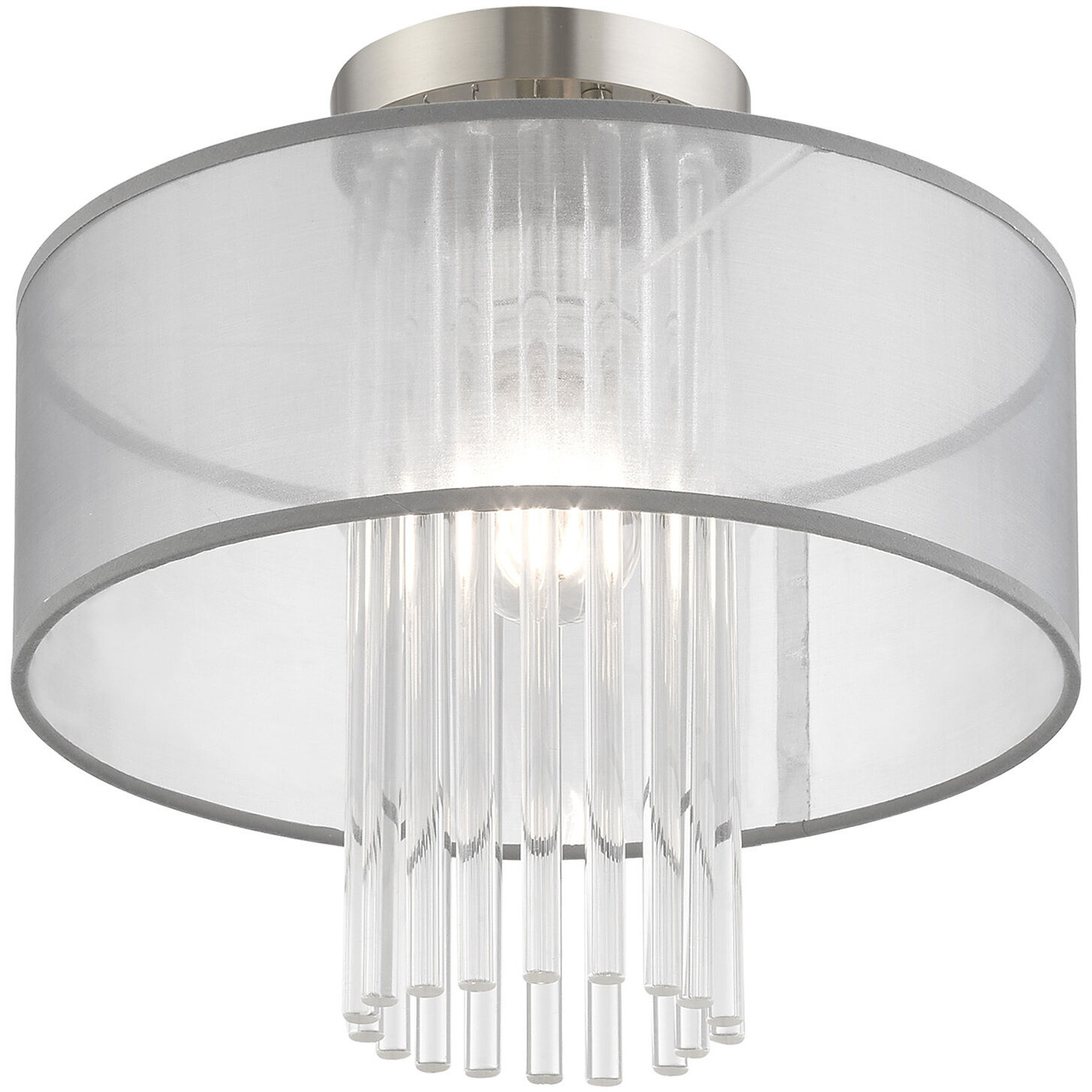Alexis 1 Light 13 inch Brushed Nickel Semi-Flush Mount Ceiling Light