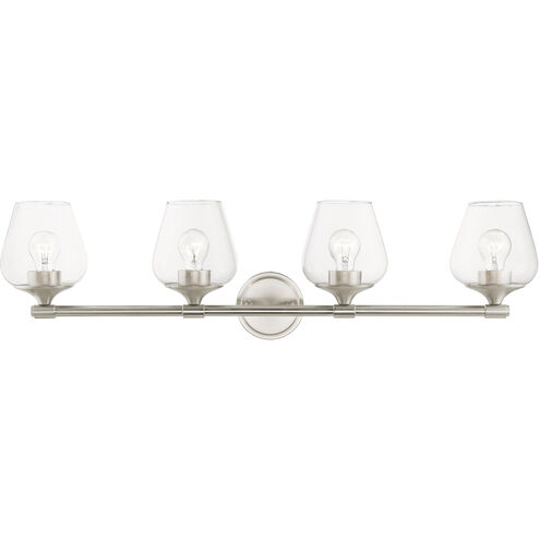 Willow 4 Light 36 inch Brushed Nickel Vanity Sconce Wall Light