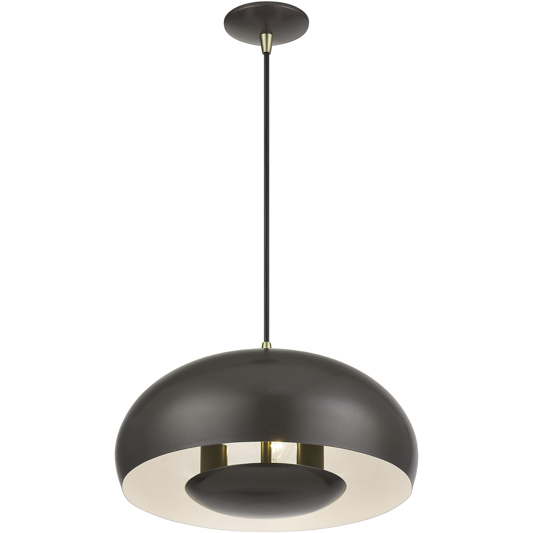 Domma 3 Light 17 inch English Bronze with Antique Brass Accents Pendant Ceiling Light