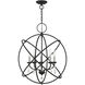 Aria 5 Light 24 inch Black Chandelier Ceiling Light