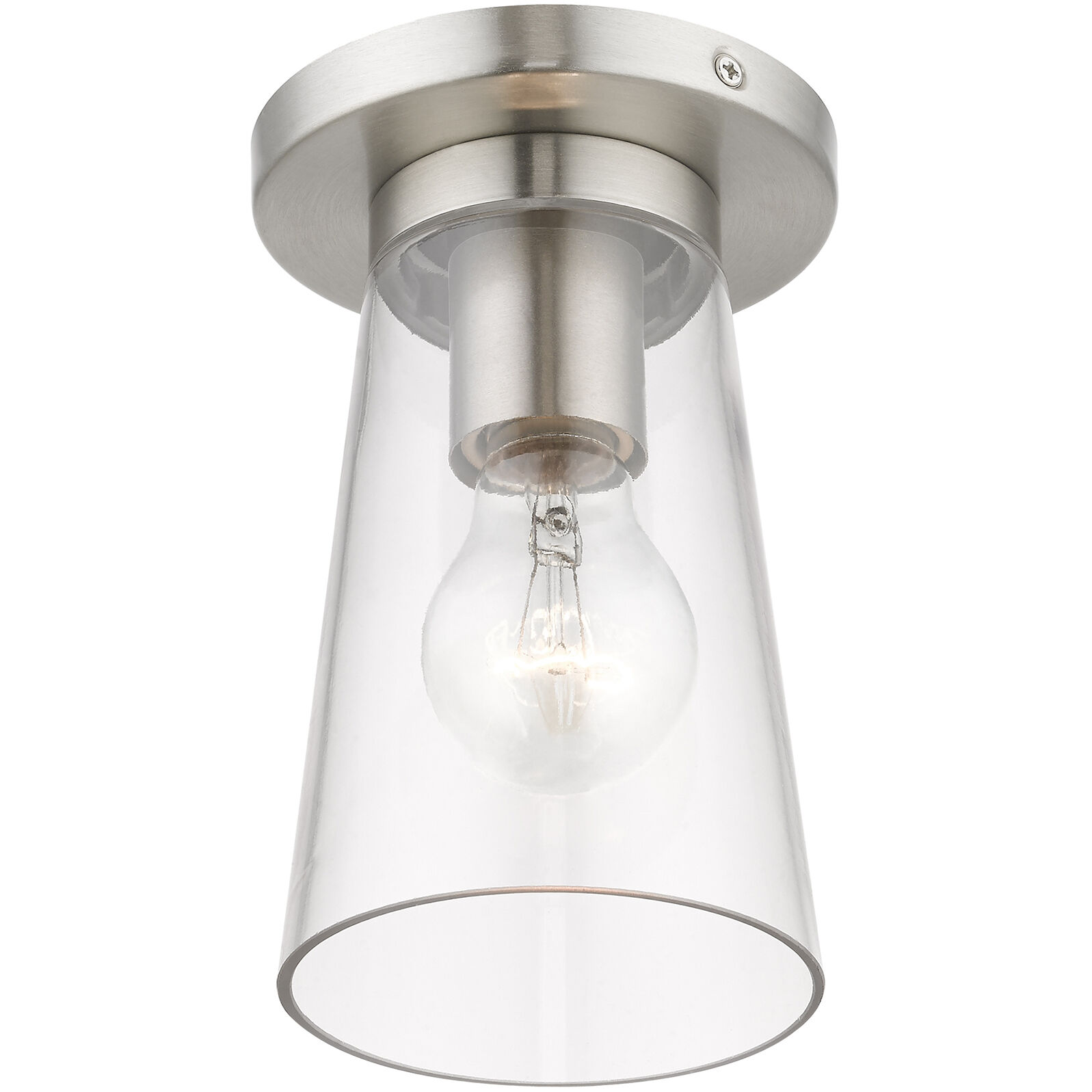 Cityview 1 Light 5 inch Brushed Nickel Small Flush Mount Ceiling Light, Small