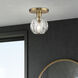 Whitfield 1 Light 7 inch Natural Brass Semi-Flush Ceiling Light