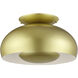 Domma 3 Light 17 inch Soft Gold Semi Flush Mount Ceiling Light, Large