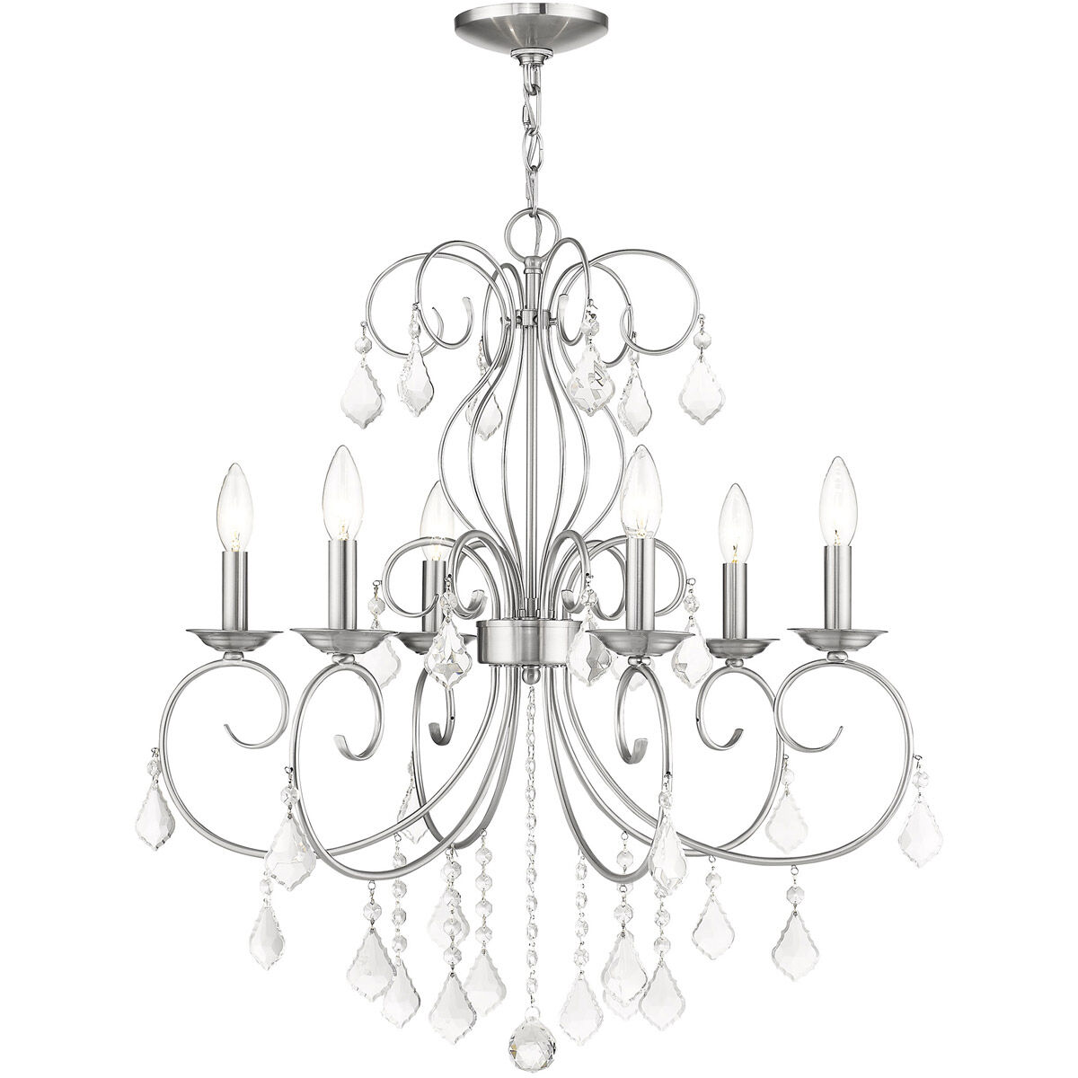 Donatella 6 Light 25 inch Brushed Nickel Chandelier Ceiling Light