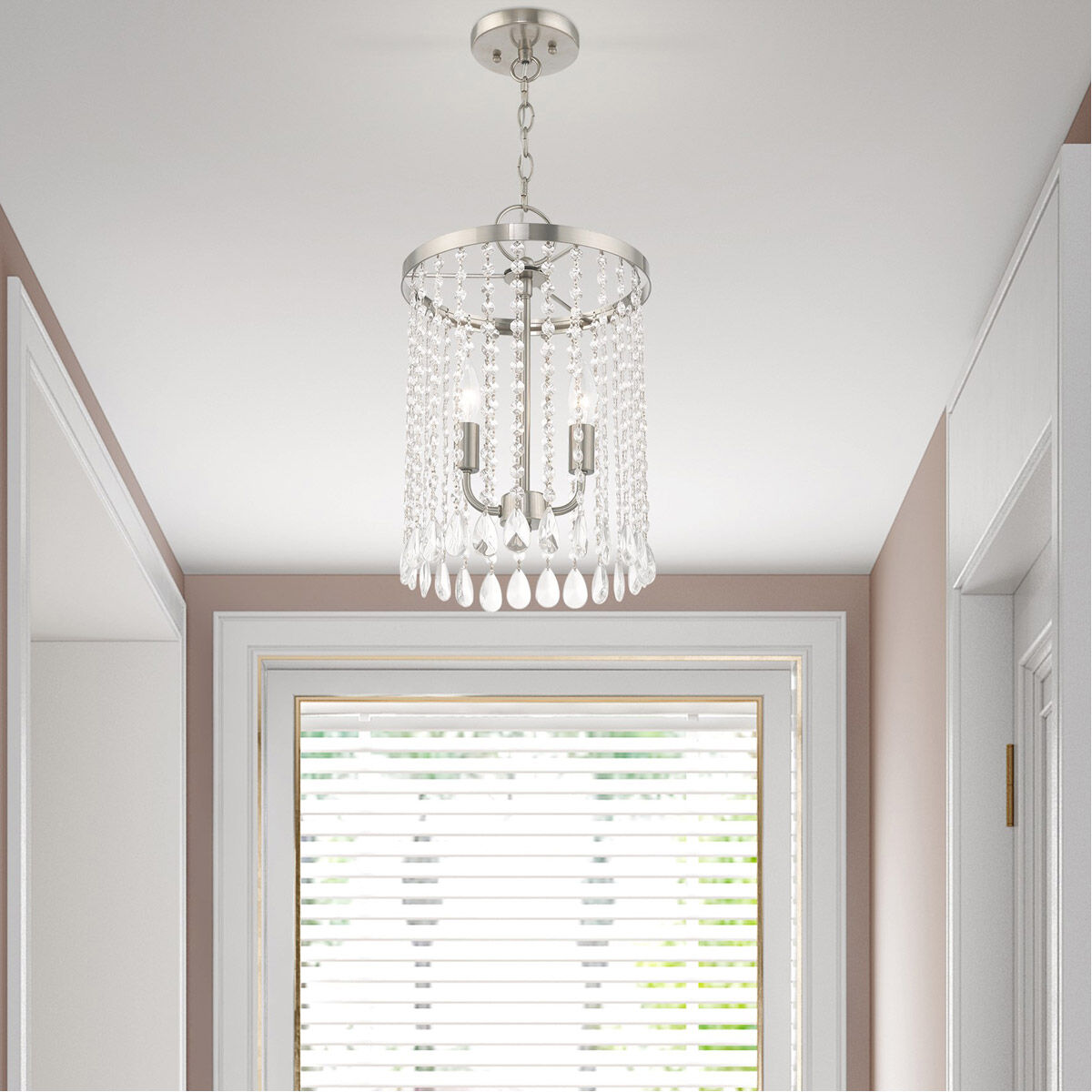 Elizabeth 2 Light 11 inch Brushed Nickel Mini Pendant Ceiling Light