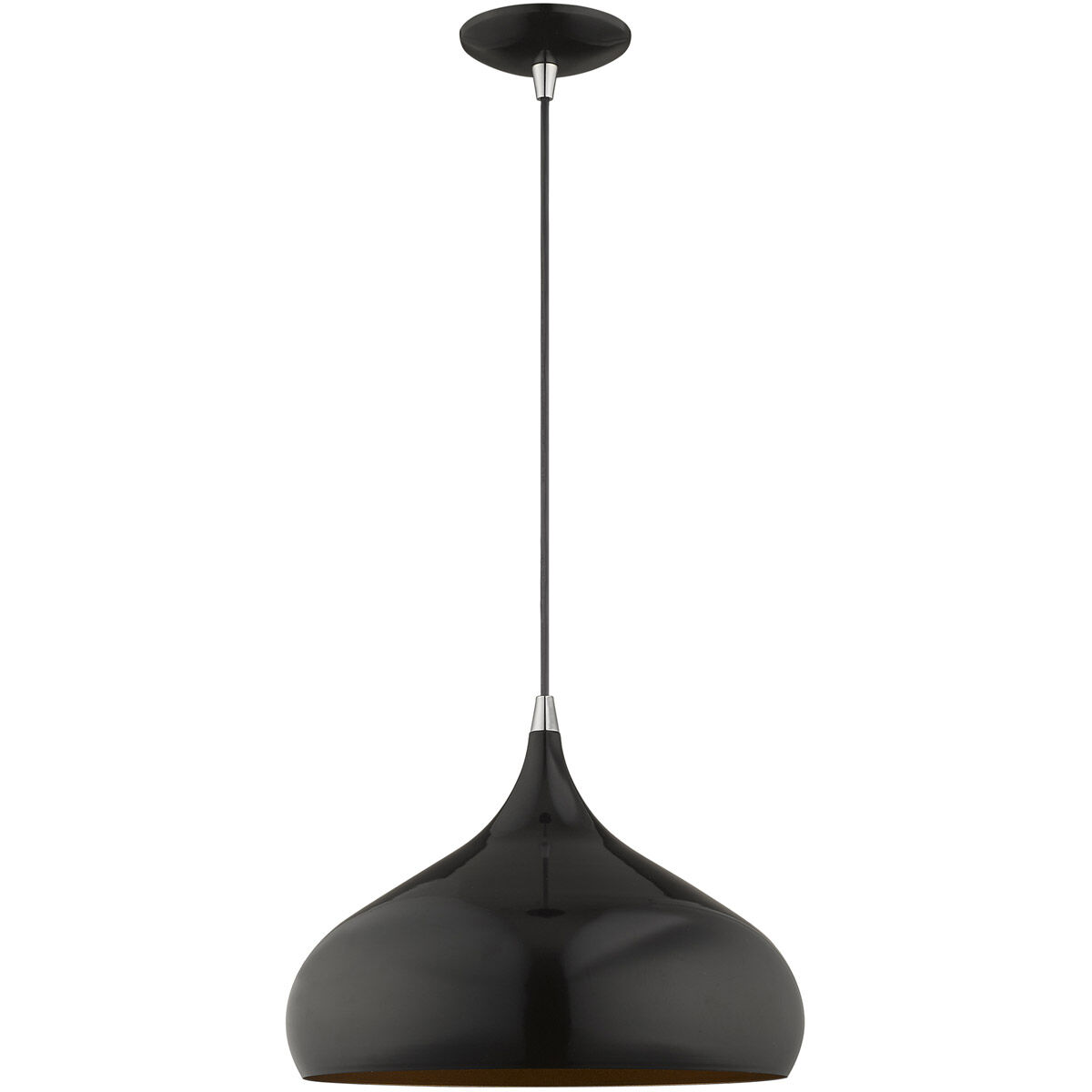 Allison 1 Light 14 inch Shiny Black Mini Pendant Ceiling Light