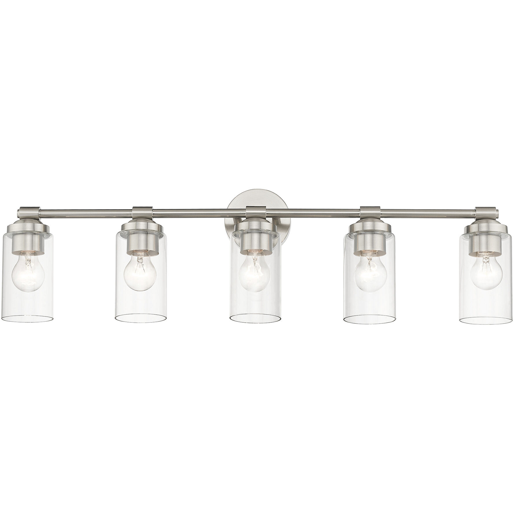 Whittier 5 Light 35 inch Brushed Nickel Vanity Wall Sconce Wall Light, Large