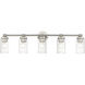 Whittier 5 Light 35 inch Brushed Nickel Vanity Wall Sconce Wall Light, Large