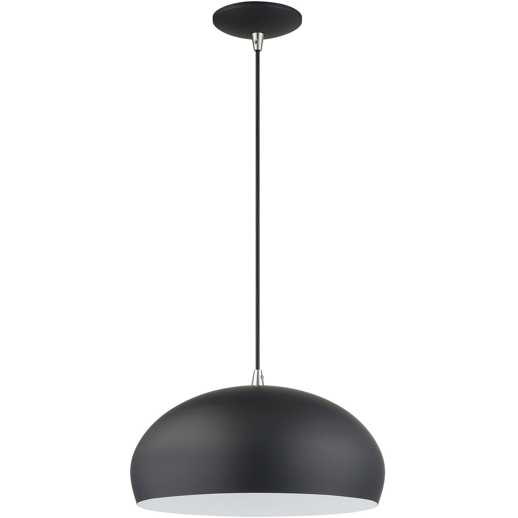 Domma 1 Light 14 inch Black with Brushed Nickel Accents Pendant Ceiling Light