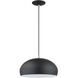 Domma 1 Light 14 inch Black with Brushed Nickel Accents Pendant Ceiling Light