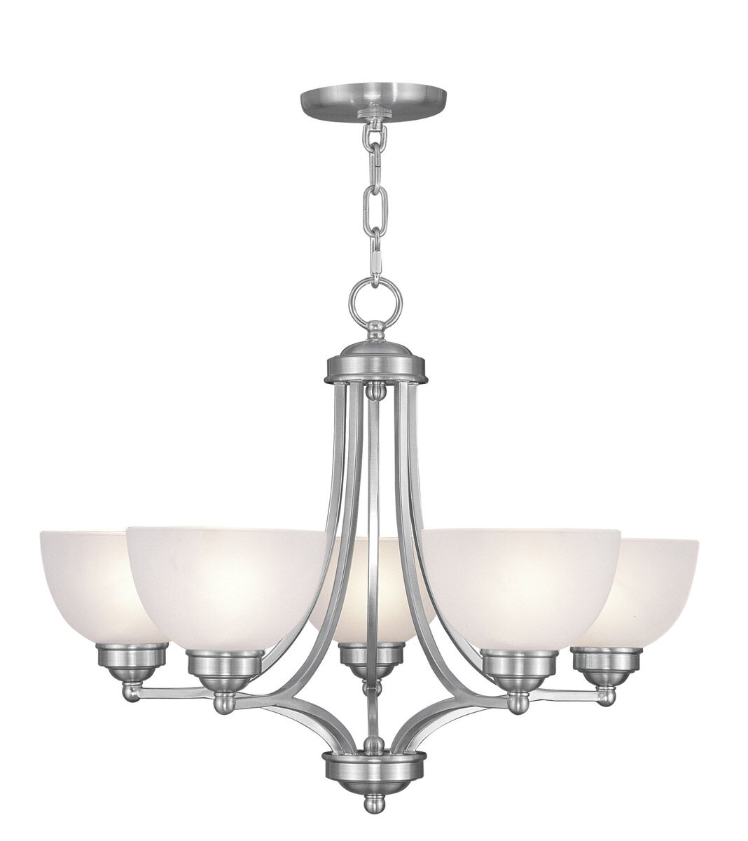 Somerset 5 Light 25 inch Brushed Nickel Chandelier Ceiling Light