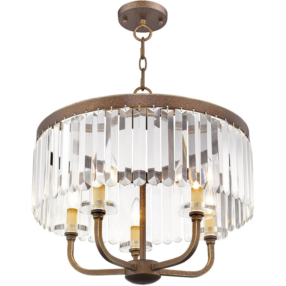 Ashton 5 Light 20 inch Hand Painted Palacial Bronze Convertible Chandelier/Ceiling Mount Ceiling Light