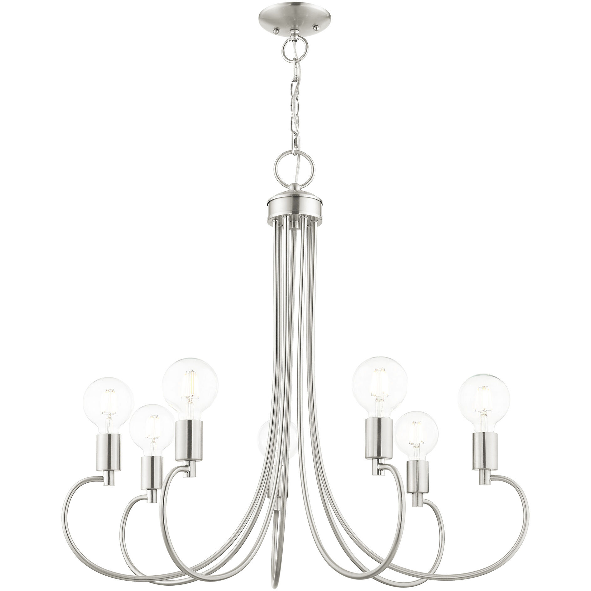 Bari 7 Light 30 inch Brushed Nickel Chandelier Ceiling Light