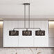 Acordia 3 Light 12 inch English Bronze Extra Large Linear Chandelier Ceiling Light, Extra Large
