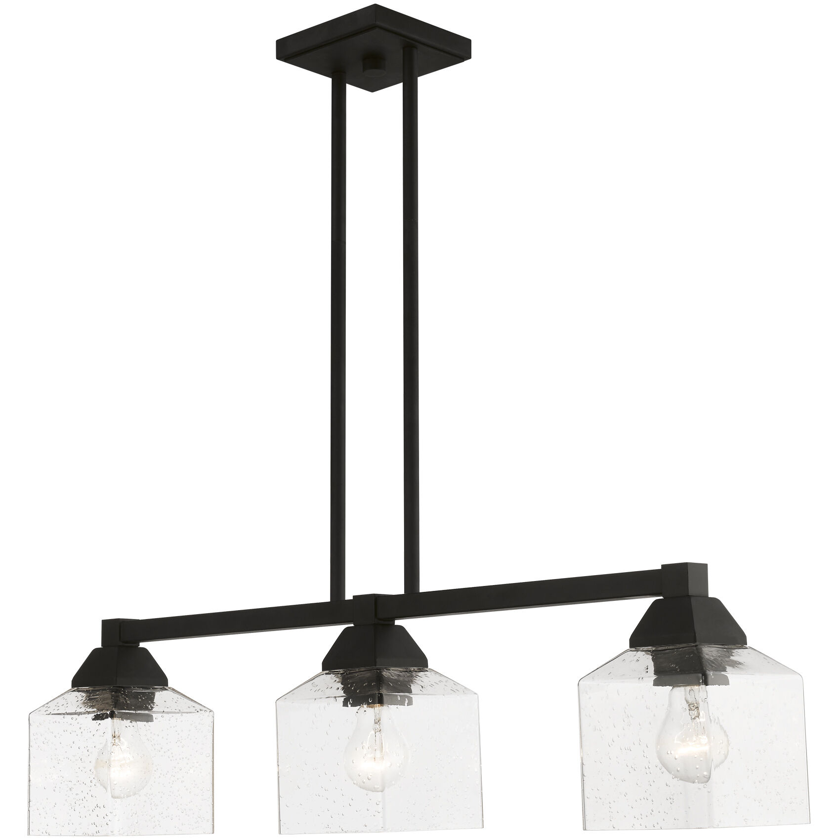 Aragon 3 Light 30 inch Black Linear Chandelier Ceiling Light