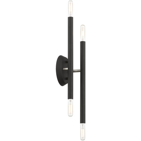 Soho 4 Light 5 inch Black with Brushed Nickel Accents ADA Sconce Wall Light