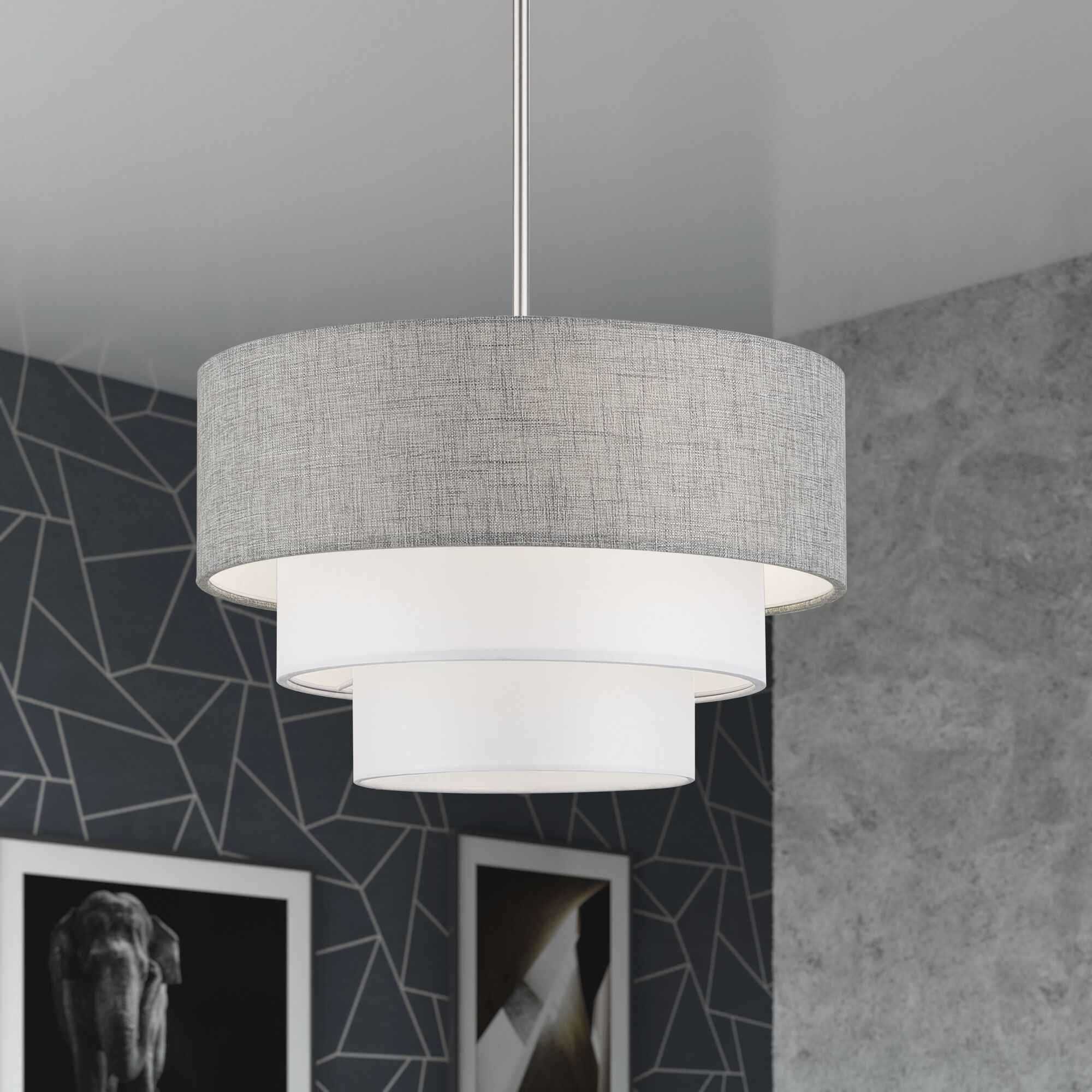 Brookmeade 3 Light 18 inch Brushed Nickel Pendant Chandelier Ceiling Light