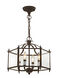Livingston 4 Light 16 inch Bronze Convertible Pendant/Ceiling Mount Ceiling Light