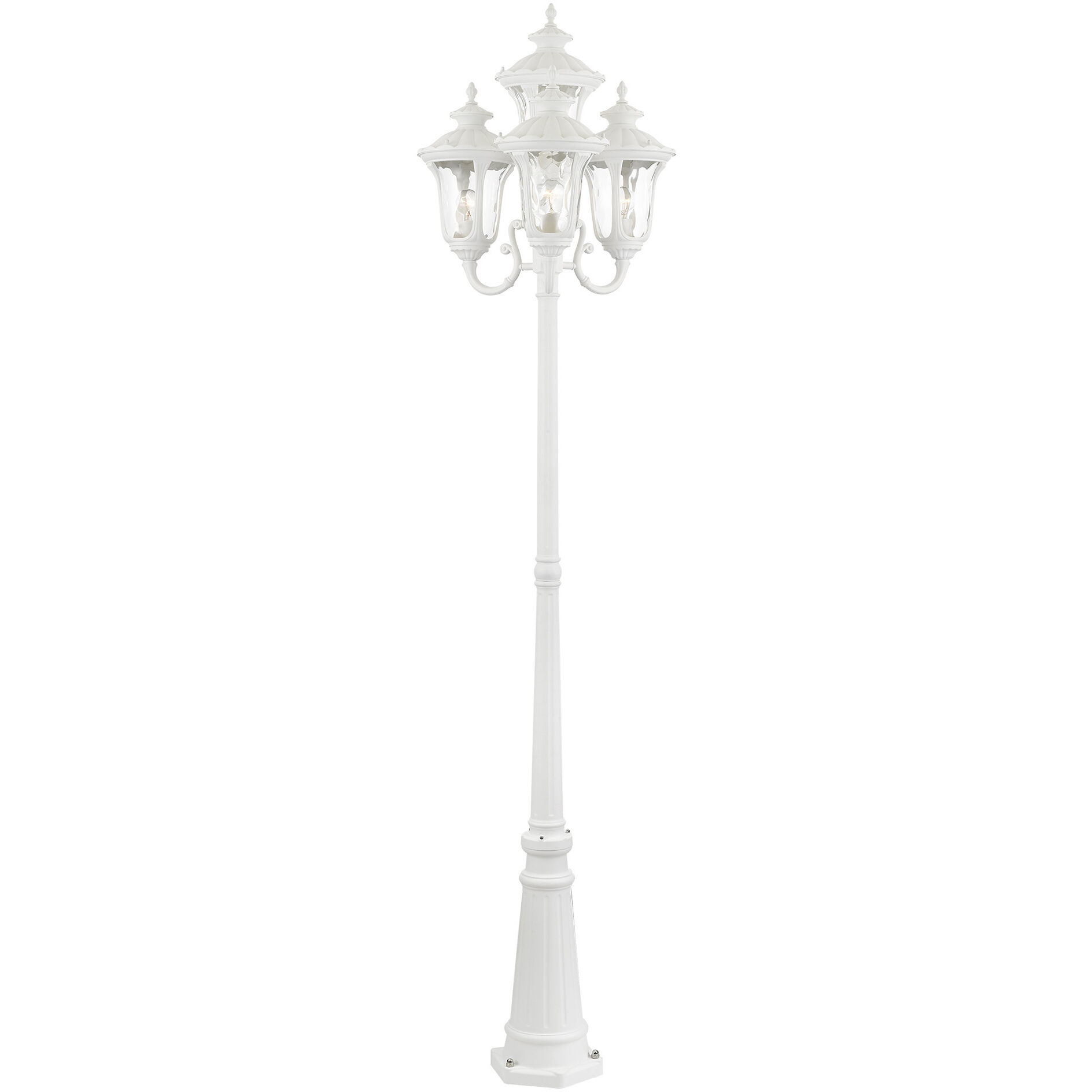 Oxford 4 Light 93 inch Textured White Outdoor Post Light