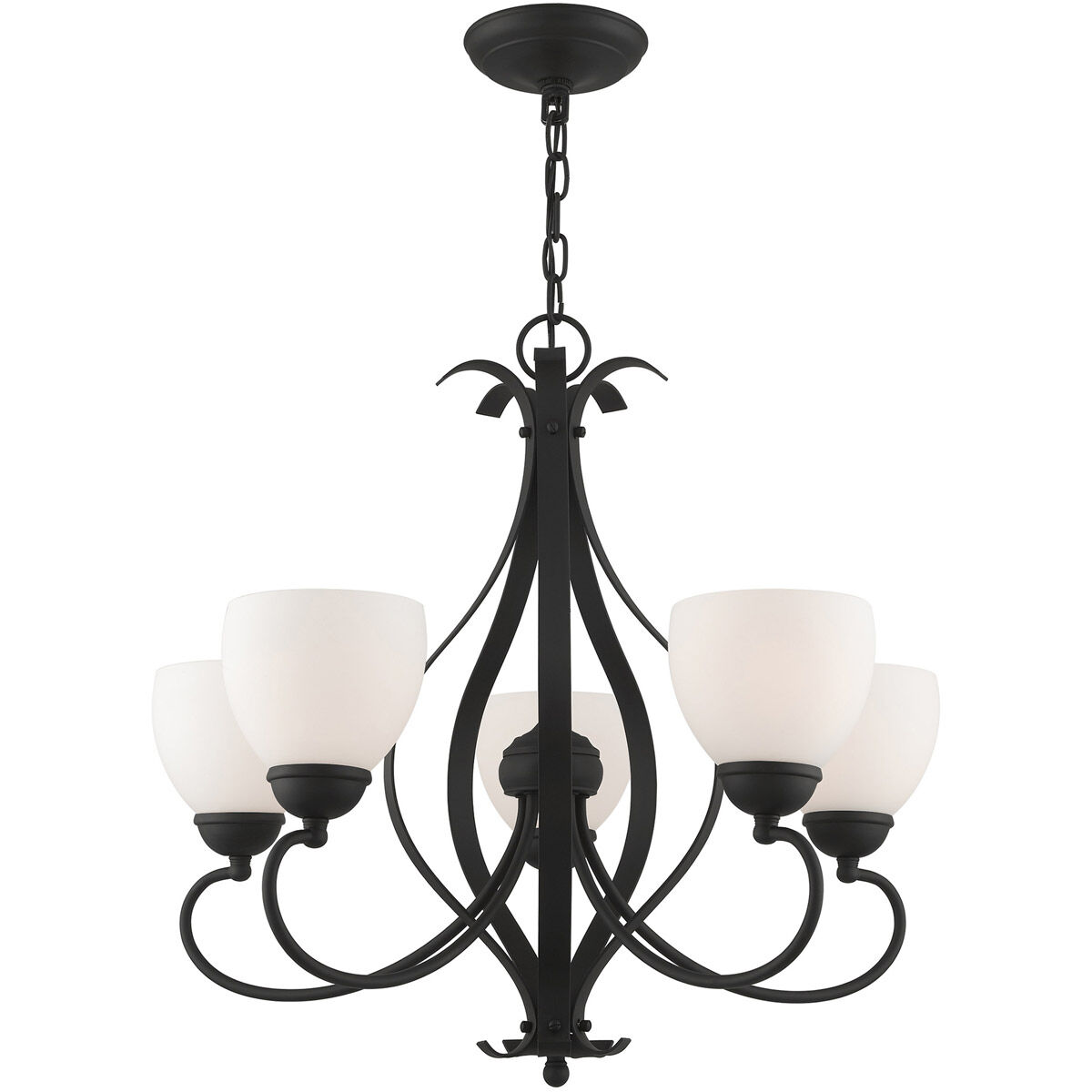 Brookside 5 Light 26 inch Black Chandelier Ceiling Light