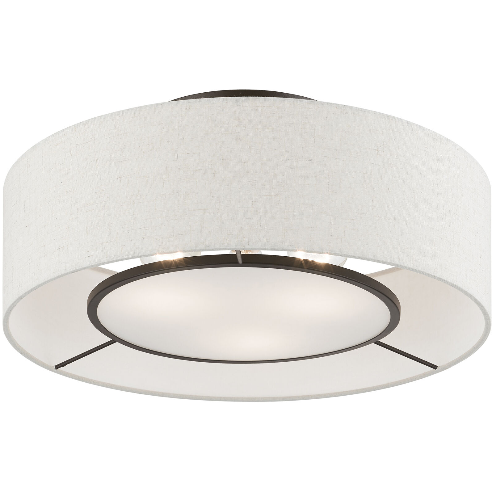 Ellsworth 3 Light 17 inch English Bronze Semi-Flush Ceiling Light
