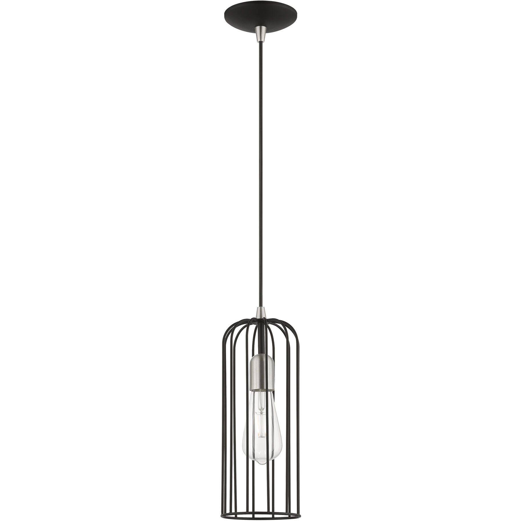 Glenbrook 1 Light 5 inch Black with Brushed Nickel Accents Pendant Ceiling Light