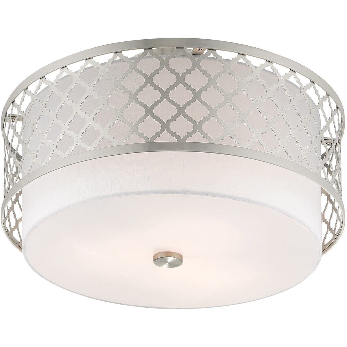 Arabesque 3 Light 18 inch Brushed Nickel Semi-Flush Mount Ceiling Light
