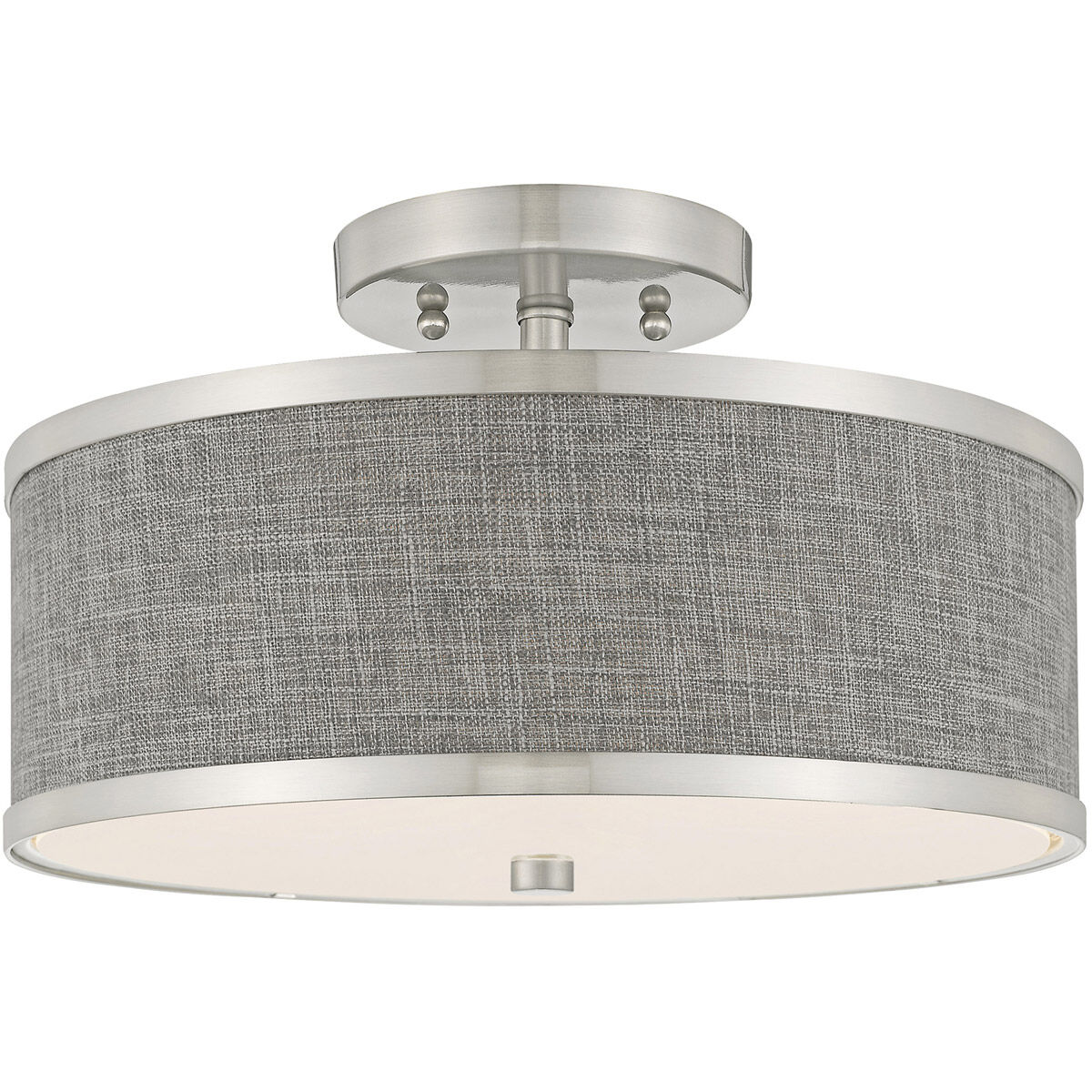 Park Ridge 2 Light 13 inch Brushed Nickel Semi-Flush Mount Ceiling Light