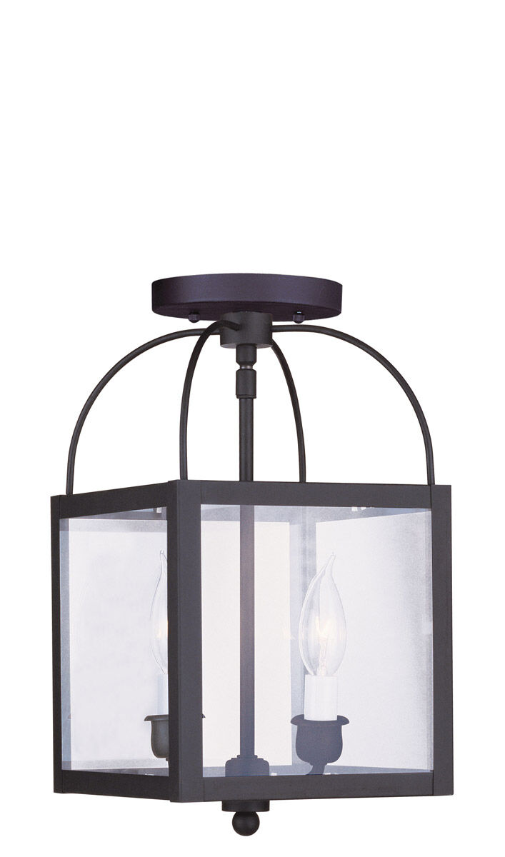 Milford 2 Light 8 inch Black Convertible Mini Pendant/Ceiling Mount Ceiling Light