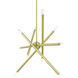 Soho Linear Chandelier Ceiling Light in Satin Brass