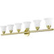 Rivera 6 Light 48 inch Polished Brass Vanity Sconce Wall Light