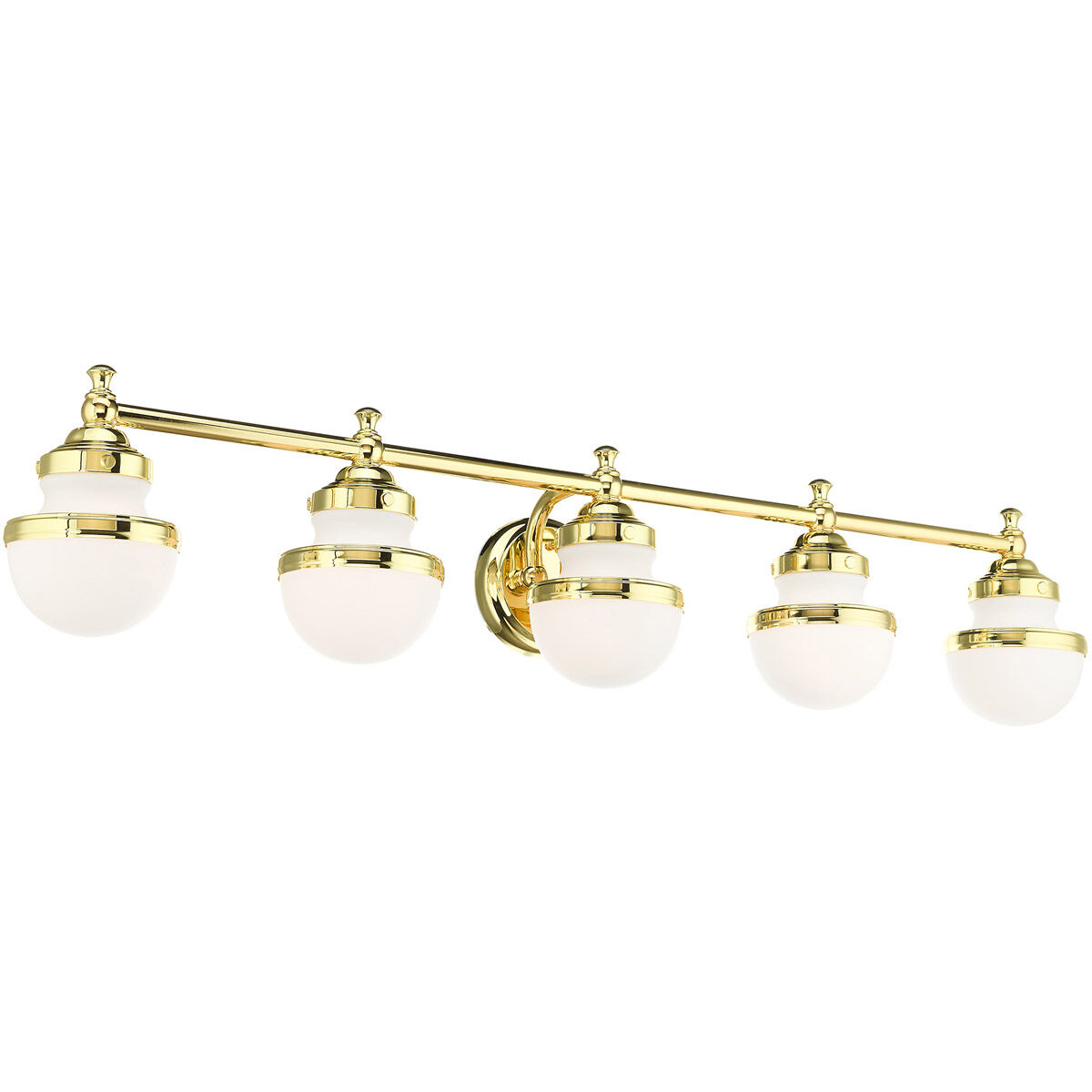Oldwick 5 Light 43 inch Polished Brass Vanity Sconce Wall Light
