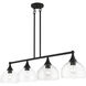 Glendon 4 Light 8.25 inch Black Large Linear Chandelier Ceiling Light