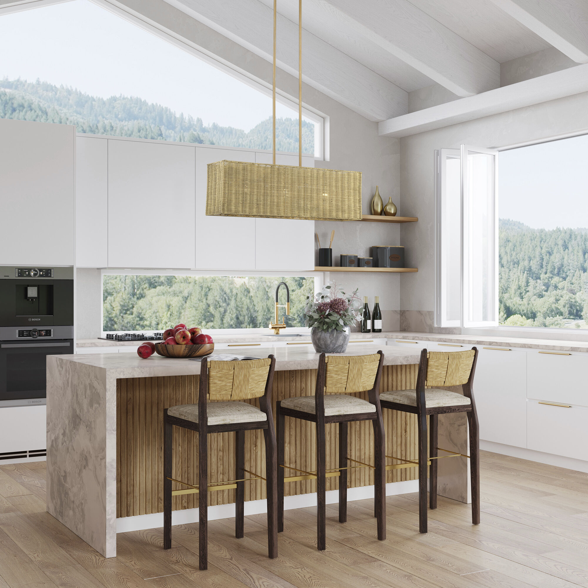 Weavington 3 Light 30 inch Antique Gold Leaf Linear Chandelier Ceiling Light, Medium