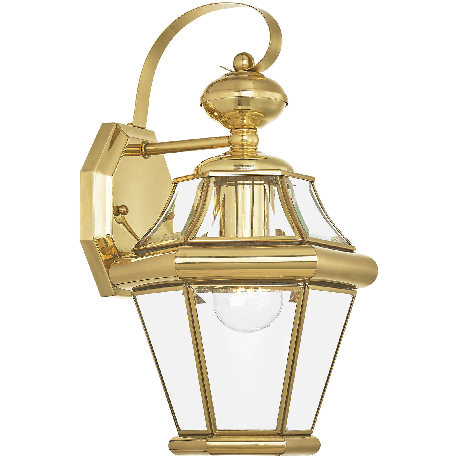 Georgetown 1 Light 15 inch Polished Brass Outdoor Wall Lantern