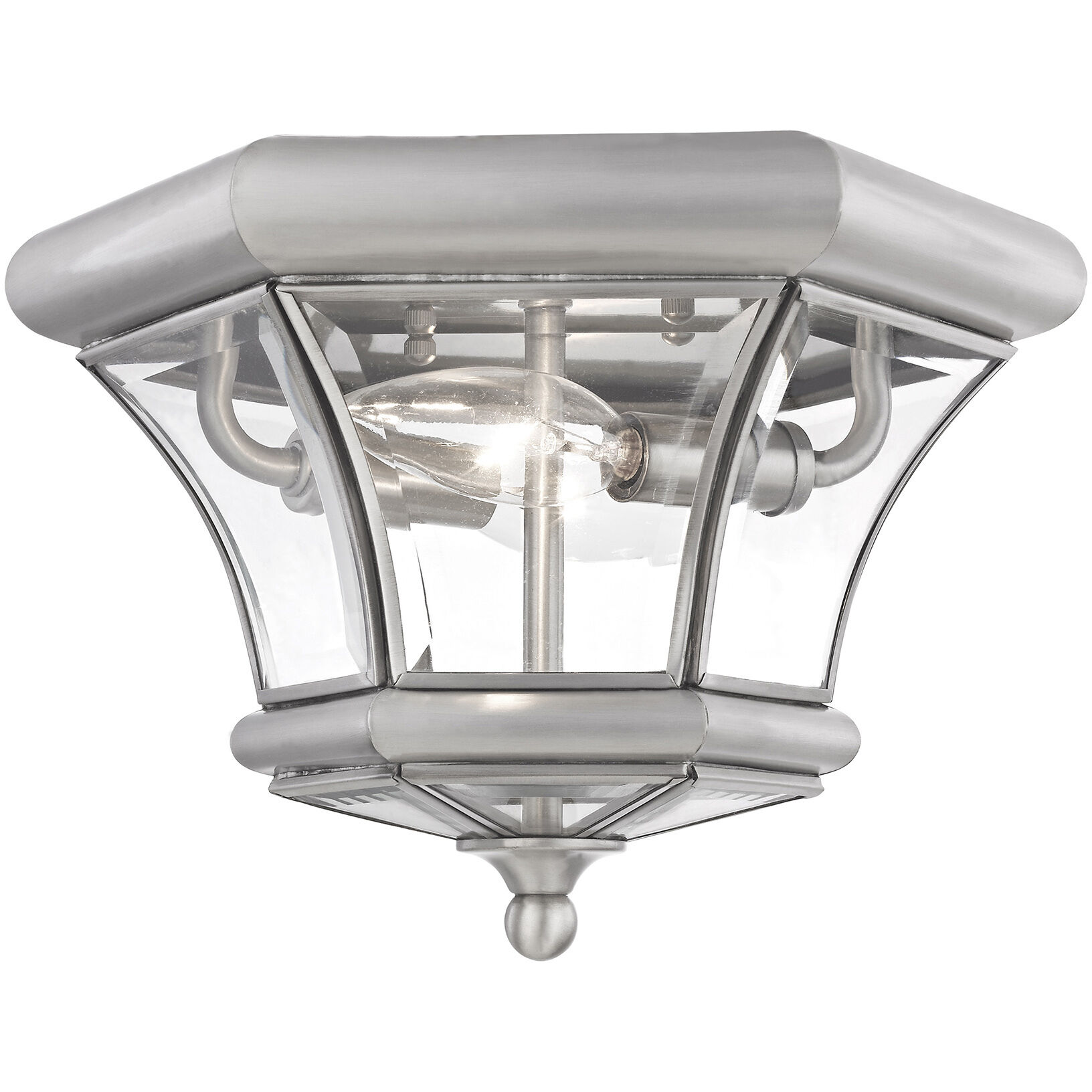 Monterey/Georgetown 2 Light 11 inch Brushed Nickel Outdoor Ceiling Mount