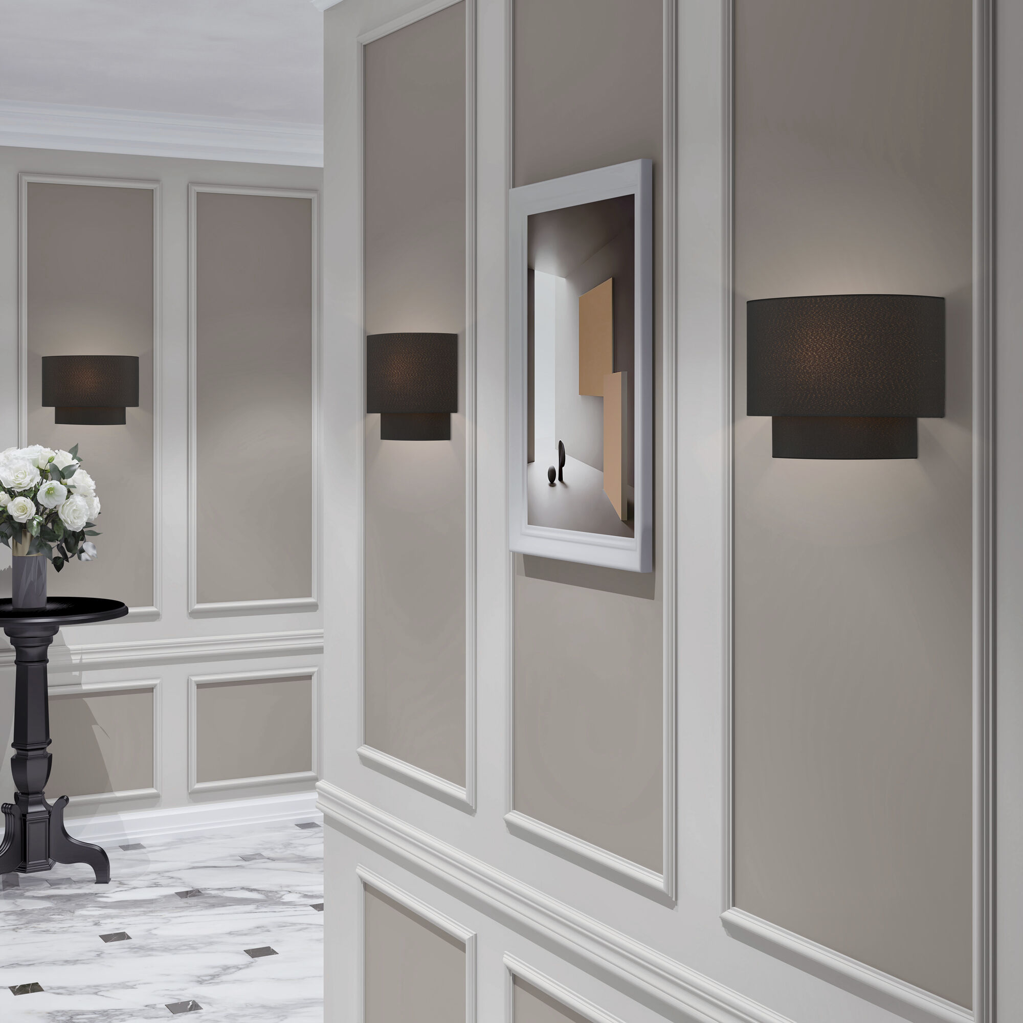 Jefferson 3 Light 10 inch Black Semi-Flush Mount Ceiling Light