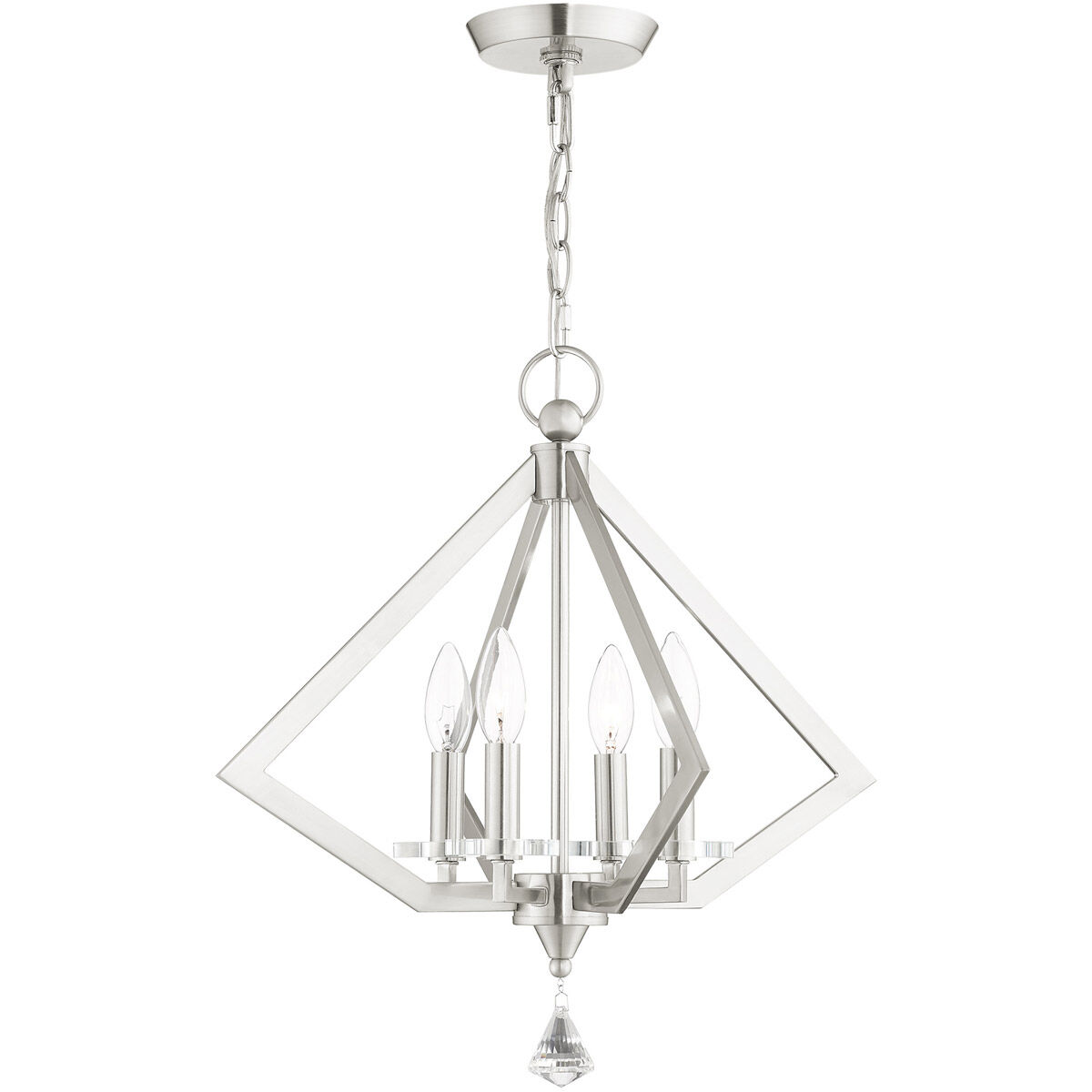 Diamond 4 Light 18 inch Brushed Nickel Chandelier Ceiling Light
