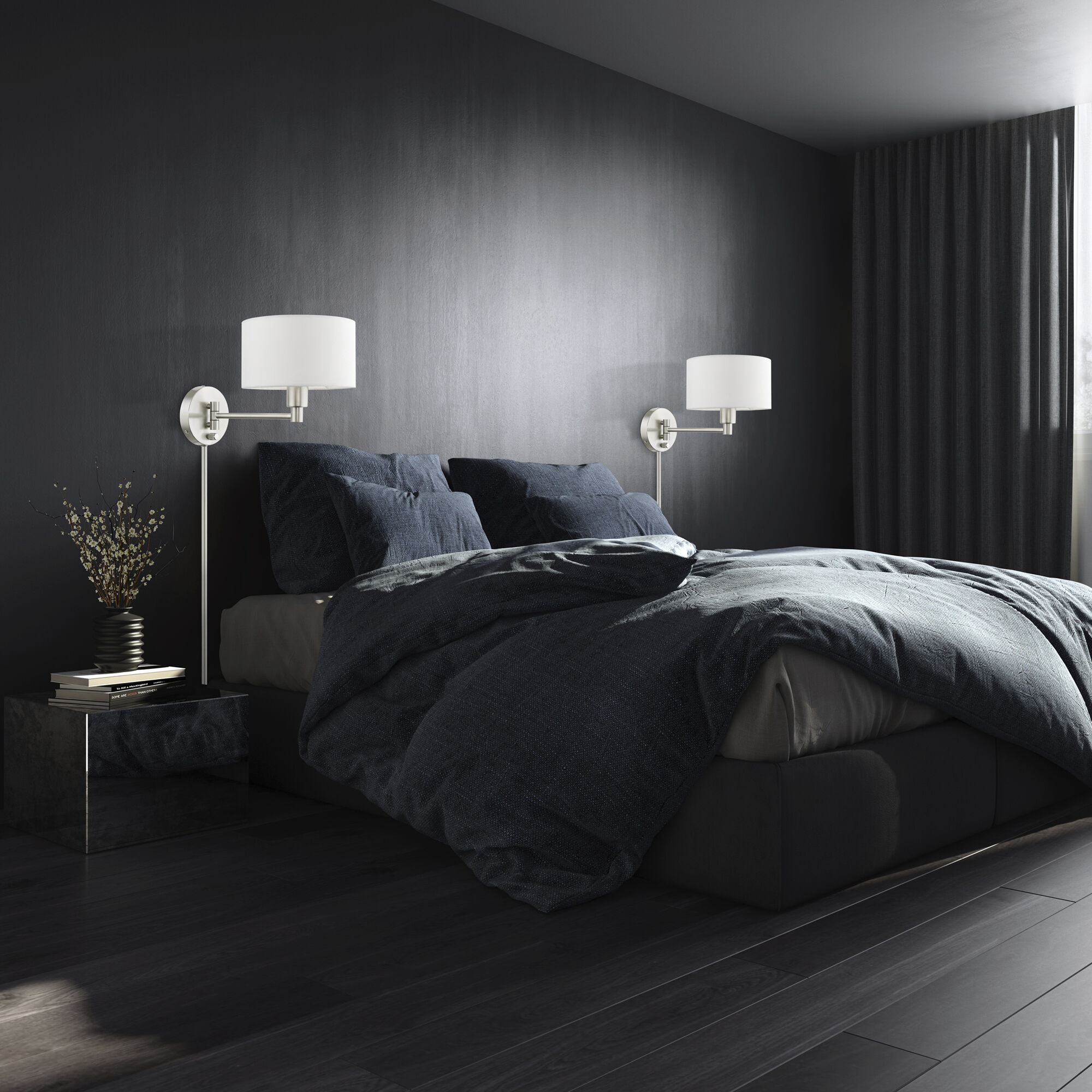 Allison 15 inch 60.00 watt Brushed Nickel Swing Arm Wall Lamp Wall Light