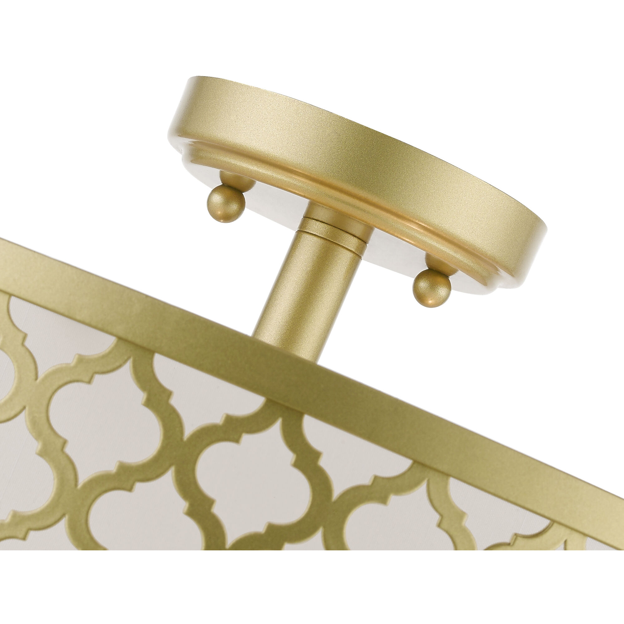 Arabesque 3 Light 18 inch Soft Gold Semi-Flush Ceiling Light, Large