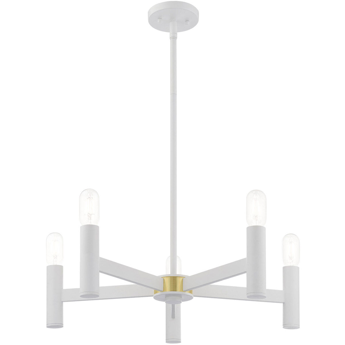 Copenhagen 5 Light 25 inch White Chandelier Ceiling Light