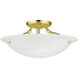 Oasis 3 Light 16 inch Polished Brass Semi-Flush Mount Ceiling Light